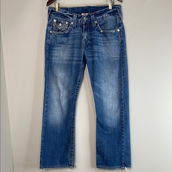 True Religion Y2K Mens Classic Boot Cut Button Flap Jeans Blue Medium Wash 31 - Picture 12 of 12